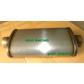 5′′x11′′ Car Truck Rear Round Exhaust Pipe Tail Muffler Oval with 409 Stainless Steel Unpolished Turbo